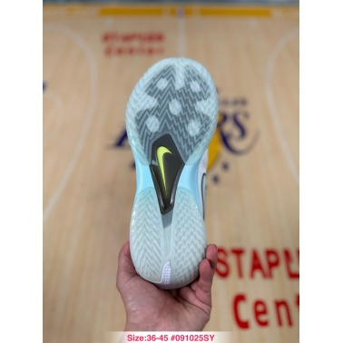 Nike Air ZoomX White Basketball Shoes – Lightweight Breathable Sneakers with Ice Blue Sole for Indoor & Outdoor Court Pe