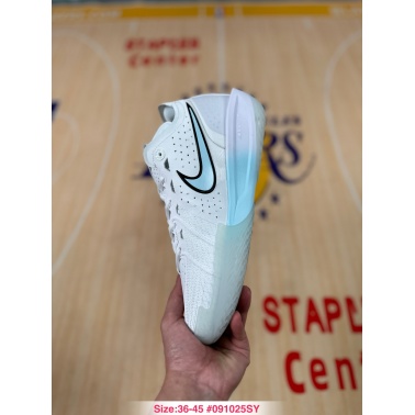 Nike Air ZoomX White Basketball Shoes – Lightweight Breathable Sneakers with Ice Blue Sole for Indoor & Outdoor Court Pe